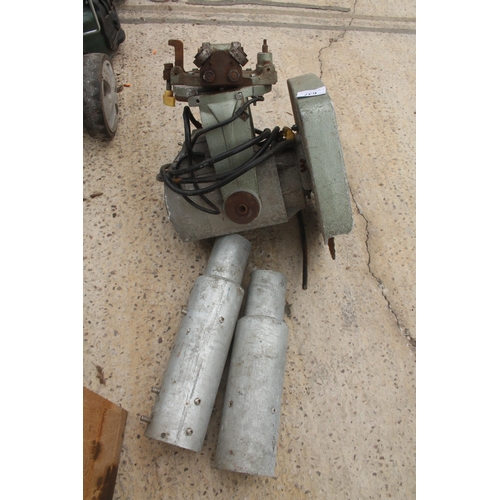 637 - SAW AND 2 SMALL GALVANISED PIPES  + VAT