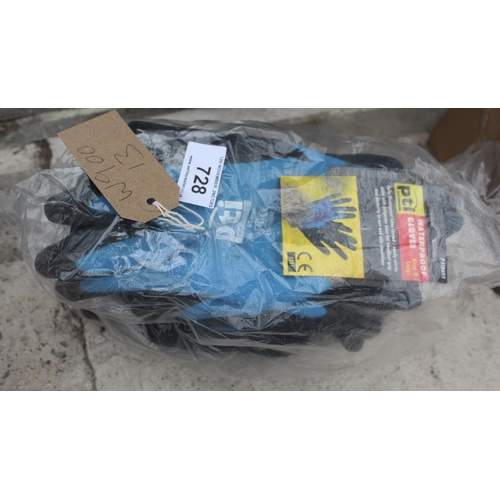 728 - 12 NEW PAIRS OF GRIPPER GLOVES  NO VAT