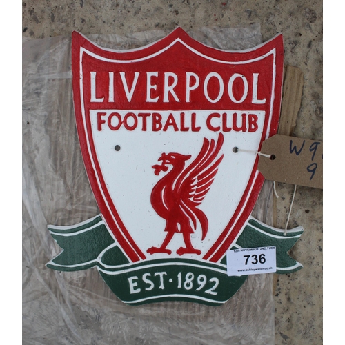 736 - CAST IRON LIVERPOOL SIGN  NO VAT