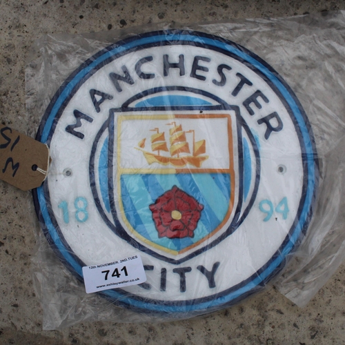 741 - CAST IRON MANCHESTER CITY SIGN  NO VAT