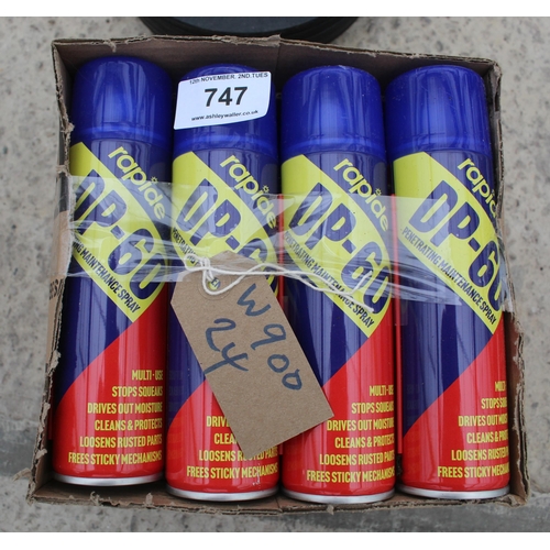 747 - 12 CANS OF DP 60 SPRAY  NO VAT