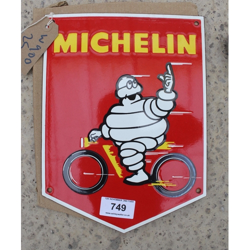 749 - RED MICHELIN MAN ON A BIKE ENAMEL SIGN  NO VAT