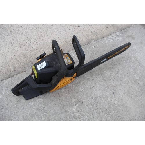 762 - McCULLOCH CHAINSAW, WORKS REQUIRES ATTENTION  NO VAT