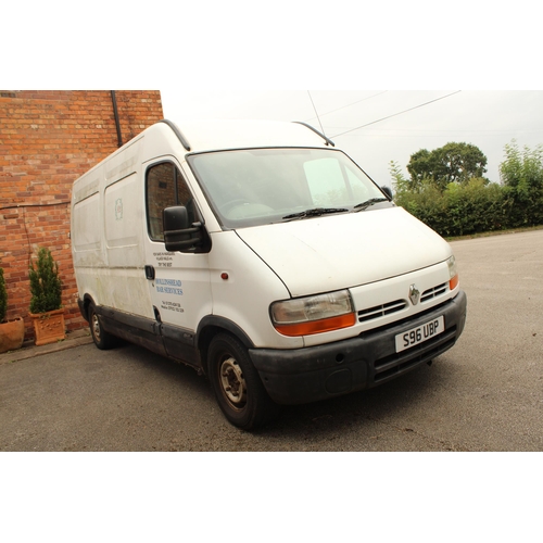 182 - A RENAULT MASTER 2.8TDI MM35TD VAN REGISTRATION S96UBP WITH 134671 MILES ON THE CLOCK, DOES RUN BUT ... 