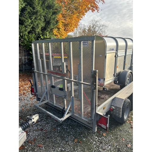 230 - AN INDESPENSION 10FT x 6FT TWIN AXLE PLANT TRAILER +VAT