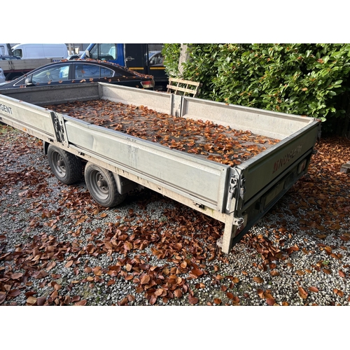 231 - A NUGENT F4320H 14FT x 6FT TWIN AXLE FLATBED TRAILER +VAT