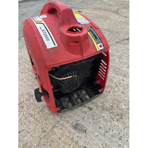 321A - A KRAFTECH KT2000 PETROL SUITCASE GENERATOR NO VAT