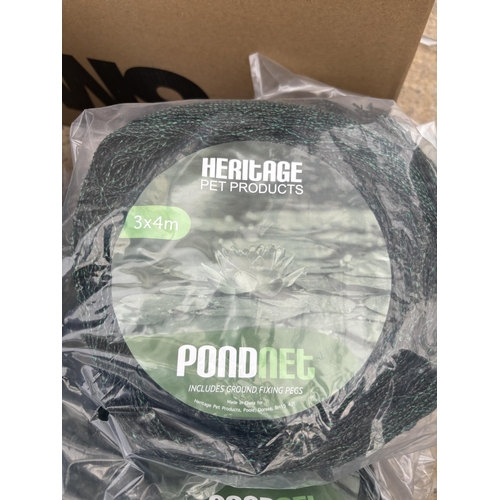 368 - 10 POND NETS 3M X 4M  NO  VAT