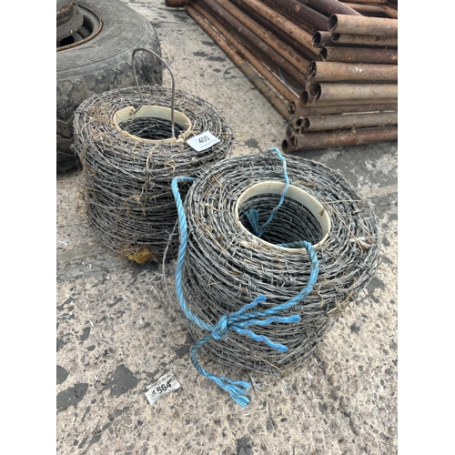 400 - TWO ROLLS BARBED WIRE  NO VAT