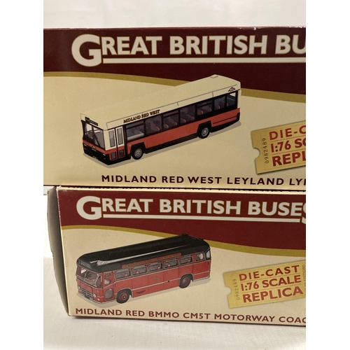 477 - THREE AS NEW IN BOXES MODELS OF BUSES TO INCLUDE ATLAS EDITIONS AND GILBOW, A LARGE CORGI MGF AND VO... 