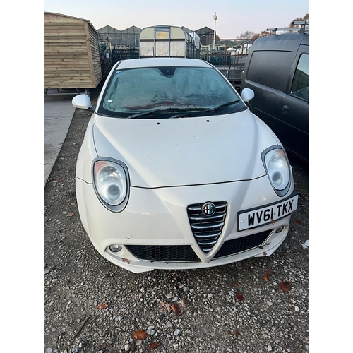 167 - AN ALFA ROMEO MITO 1.3L HATCHBACK, MOT VALID UNTIL 11th JUNE 2025, REGISTRATION NO. WV61TKX WITH 610... 