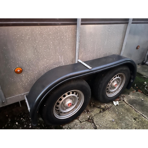 218 - BATESON TWIN AXLE CATTLE TRAILER - BEEN BARN STORED ONLY DONE LITTLE WORK. OFF A SMALLHOLDING. EXCEL... 