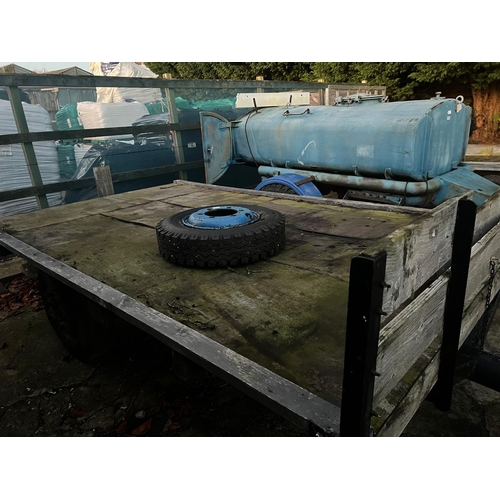 221 - TWO WHEEL FLAT TRAILER WITH SPARE WHEEL  + VAT