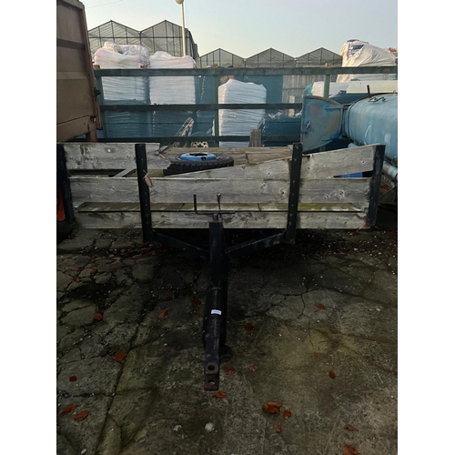 221 - TWO WHEEL FLAT TRAILER WITH SPARE WHEEL  + VAT