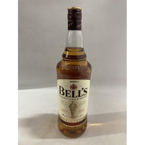 315 - A LITRE BOTTLE OF BELL'S BLENDED SCOTCH WHISKY TOGETHER WITH TWO 50 ML BOTTLES OF SOUTHERN COMFORT A... 