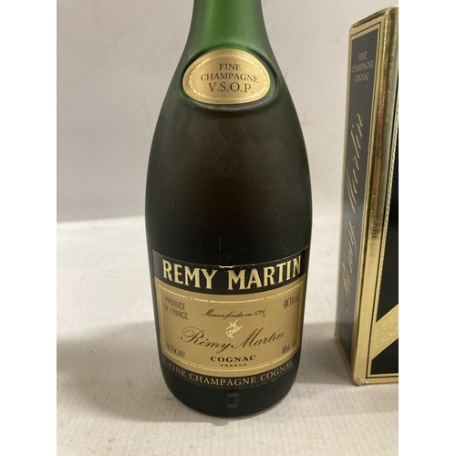 318 - A 68 CL BOTTLE OF REMY MARTIN V.S.O.P FRENCH COGNAC TOGETHER WITH A SMALLER BOXED BOTTLE OF THE SAME