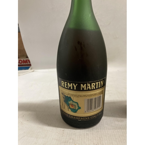 318 - A 68 CL BOTTLE OF REMY MARTIN V.S.O.P FRENCH COGNAC TOGETHER WITH A SMALLER BOXED BOTTLE OF THE SAME