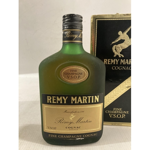 318 - A 68 CL BOTTLE OF REMY MARTIN V.S.O.P FRENCH COGNAC TOGETHER WITH A SMALLER BOXED BOTTLE OF THE SAME