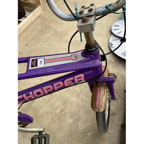 1506 - A PURPLE MKIII RALEIGH CHOPPER BIKE