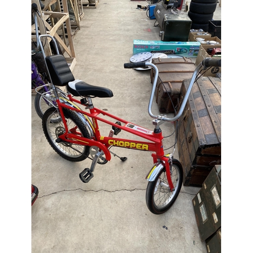 1507 - A RED MKIII RALEIGH CHOPPER BIKE