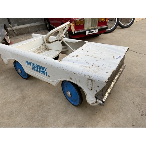 1509 - A VINTAGE TRIANG MOTORWAY PATROL PEDAL CAR