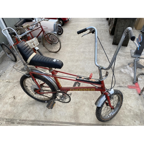 1513 - A RED MKII RALEIGH CHOPPER BIKE