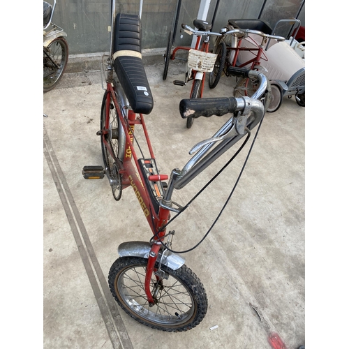 1513 - A RED MKII RALEIGH CHOPPER BIKE