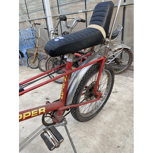 1513 - A RED MKII RALEIGH CHOPPER BIKE