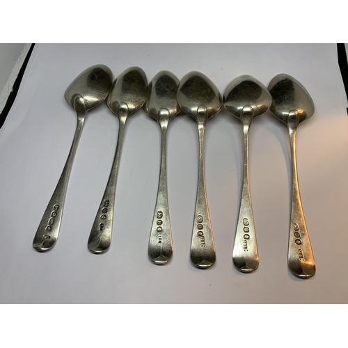 14 - SIX HALLMARKED GEORGIAN TEASPOONS FIVE BELIEVED 1803 AND ONE 1828 GROSS WEIGHT 76.3 GRAMS