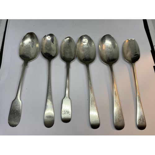 16 - SIX VARIOUS HALLMARKED SILVER TEASPOONS GROSS WEIGHT 77.1 GRAMS