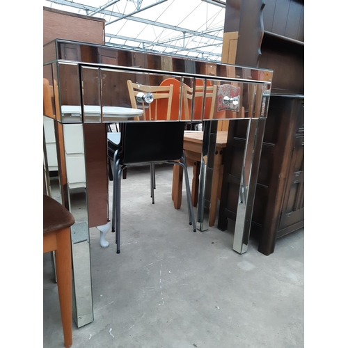 2632 - A FULLY MIRRORED TWO DRAWER CONSOLE TABLE, 35