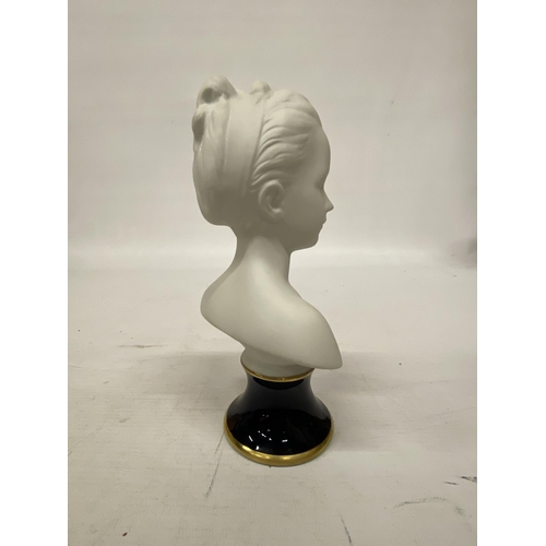 105 - A PORCELAIN BUST BY LIMOGES FEATURING LOUISE BRONGNIART, HEIGHT 18CM