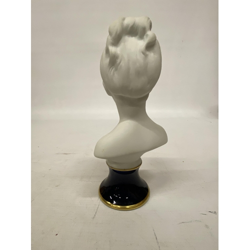 105 - A PORCELAIN BUST BY LIMOGES FEATURING LOUISE BRONGNIART, HEIGHT 18CM