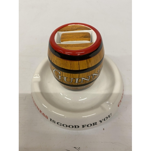 121 - A GUINNESS BARREL DESIGN ADVERTISING ASHTRAY