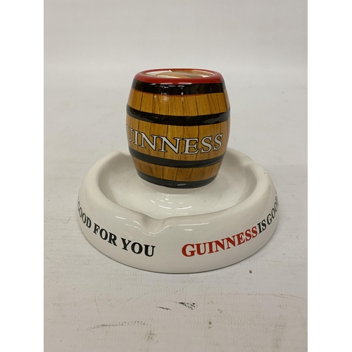 121 - A GUINNESS BARREL DESIGN ADVERTISING ASHTRAY