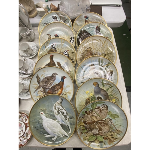 123 - TWELVE FRANKLIN PORCELAIN GAMEBIRDS OF THE WORLD PLATES WITH CERTIFICATES