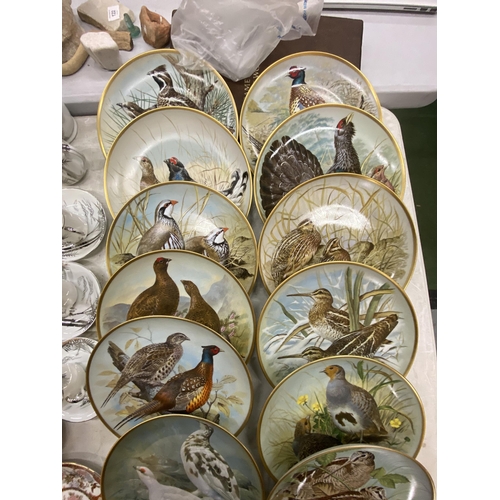 123 - TWELVE FRANKLIN PORCELAIN GAMEBIRDS OF THE WORLD PLATES WITH CERTIFICATES