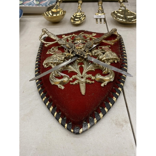 125 - A VINTAGE FRENCH KNIGHTS SHIELD