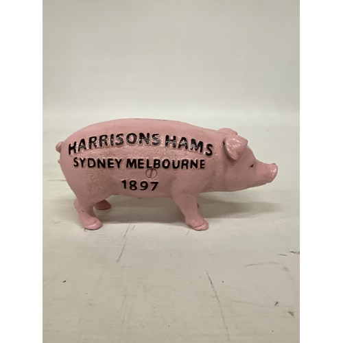 133 - A CAST HARRISON'S HAMS PIG MONEY BOX