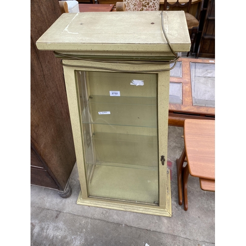 2752 - A CONTINENTAL STYLE TAPERED CURIO CABINET, 26