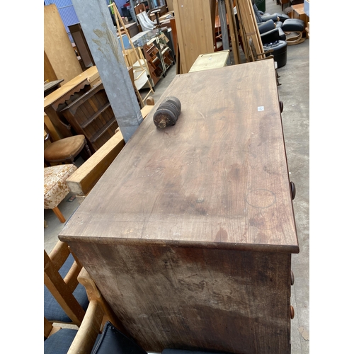 2753 - A 19TH CENTURY MAHOGANY CHEST OF TWO SHORT AND THREE LONG GRADUATED DRAWERS 50