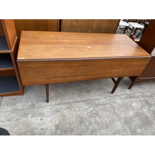 2759 - A RETRO TEAK SINGLE DROP LEAF DINING TABLE, 60