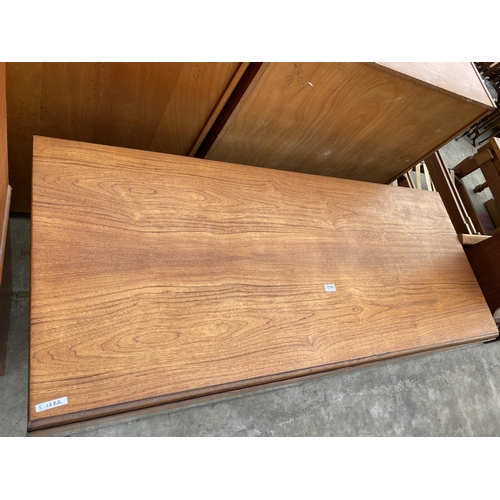 2759 - A RETRO TEAK SINGLE DROP LEAF DINING TABLE, 60