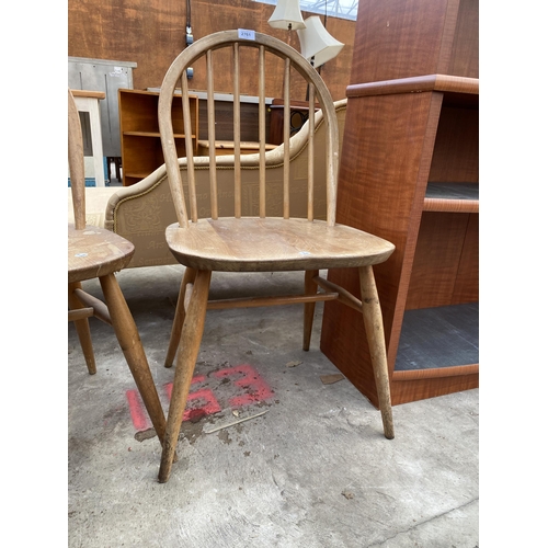 2761 - A PAIR OF ERCOL STYLE ELM AND BEECH WINDSOR CHAIRS