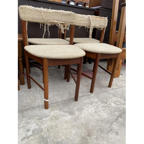 2765 - A SET OF FOUR RETRO TEAK MCINTOSH STYLE DINING CHAIRS