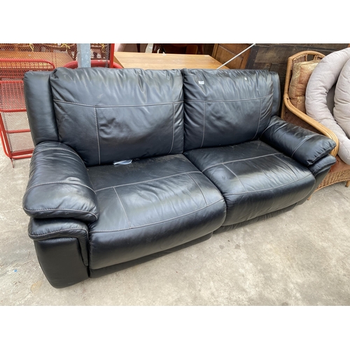 2770 - A LEATHER TWO DIVISION ELECTRIC RECLINER SETTEE