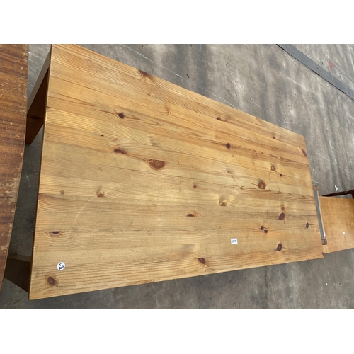 2778 - A PINE KITCHEN TABLE ON SQUARE LEGS, 59