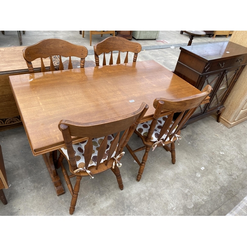 2794 - A HARDWOOD DINING TABLE, 55