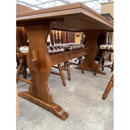 2794 - A HARDWOOD DINING TABLE, 55