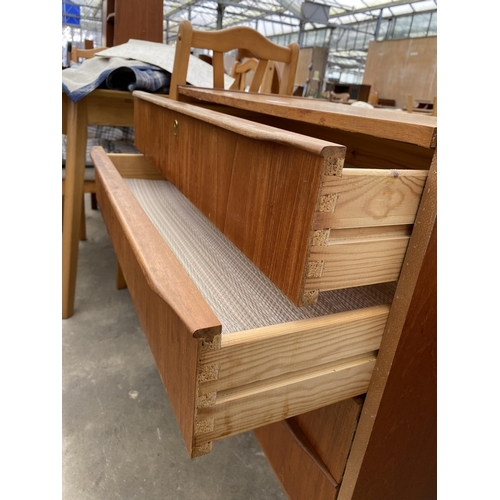 2795 - A RETRO TEAK CHEST OF FOUR DRAWERS, 30